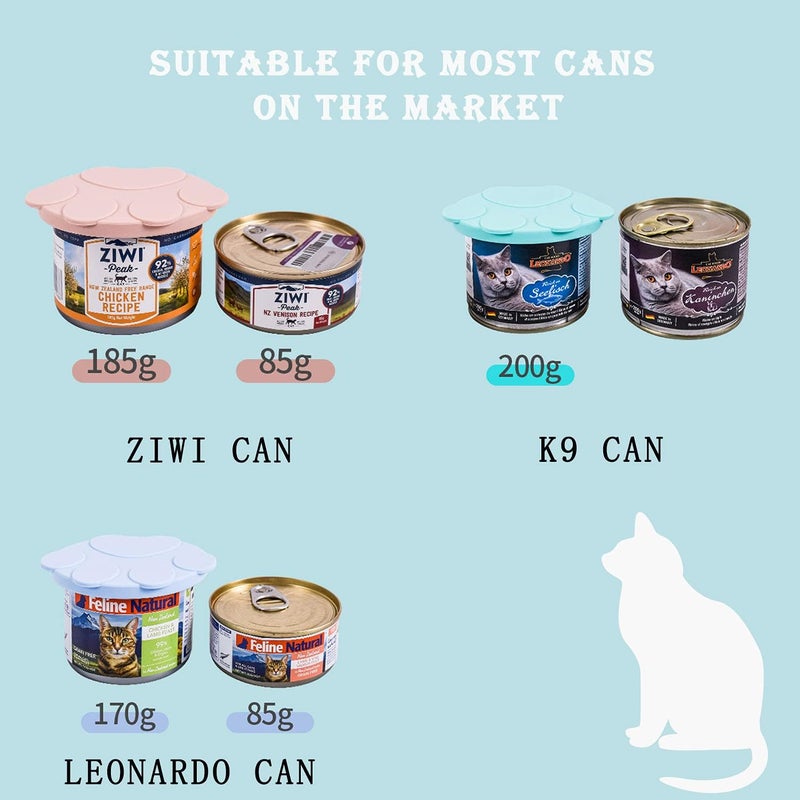 Bukela Pet Food Can Lids and Spoons Universal BPA Free Silicone Can Lids Covers for Dogs and Cat Food Tin Covers for Dog Food One Can Cap Fit Most Standard Size Canned Dog Cat Food (Pink) - Image 5